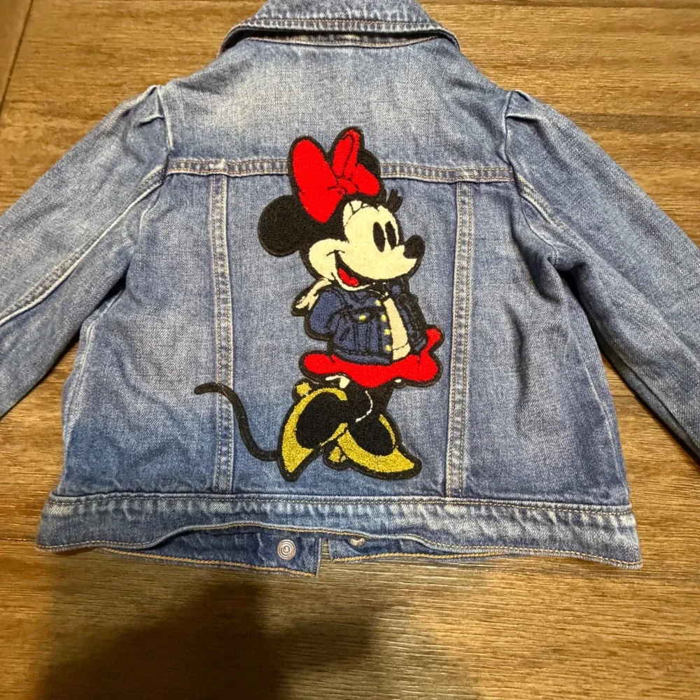 Gap‎ Kids Disney Minnie Mouse Blue Denim  Jean Jacket Size 4 Years Toddler